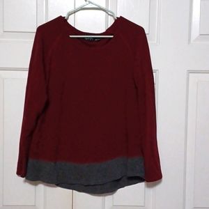 Womens size large Kersh long sleeve sweater like soft burgundy grey Black Yellow